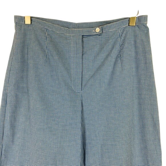 Gingham Blue & white  Check Cropped Picnic PANTS Size 8 petites Talbot - Picture 8 of 16
